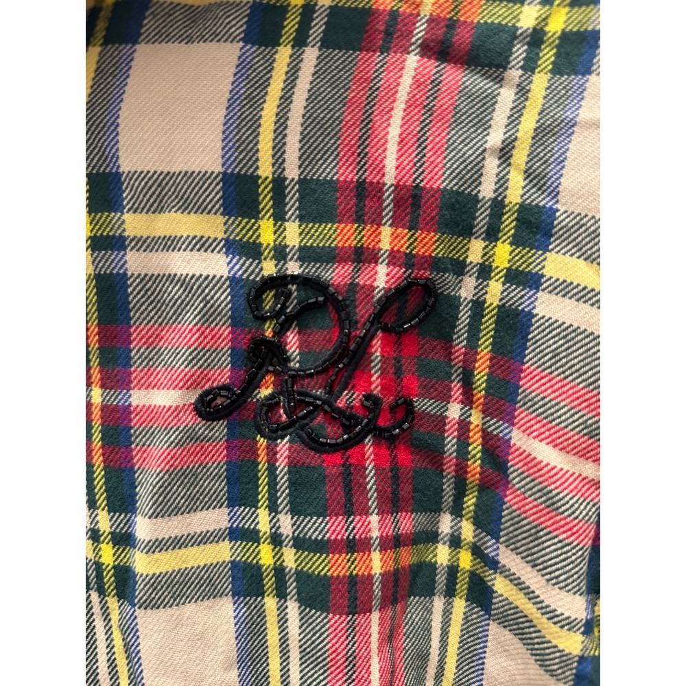 Polo Ralph Lauren Relaxed Fit‎ Monogram Cotton Twill Plaid Shirt Womens 2 Multi - Picture 4 of 7